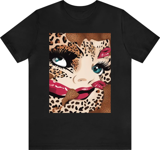 A sexy lips on the leopard design