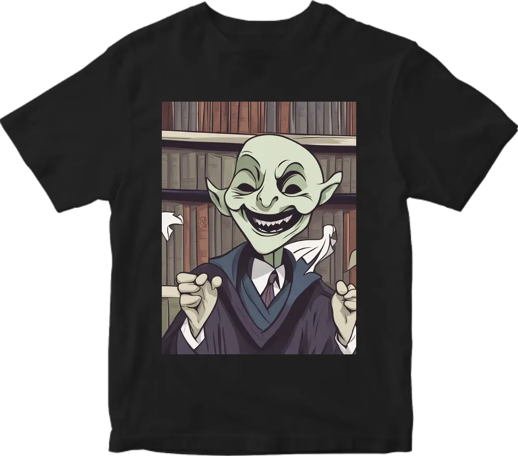 Literary society named “LITMATICS” with a small funny cartoon of voldemort laughing saying “got your nose”