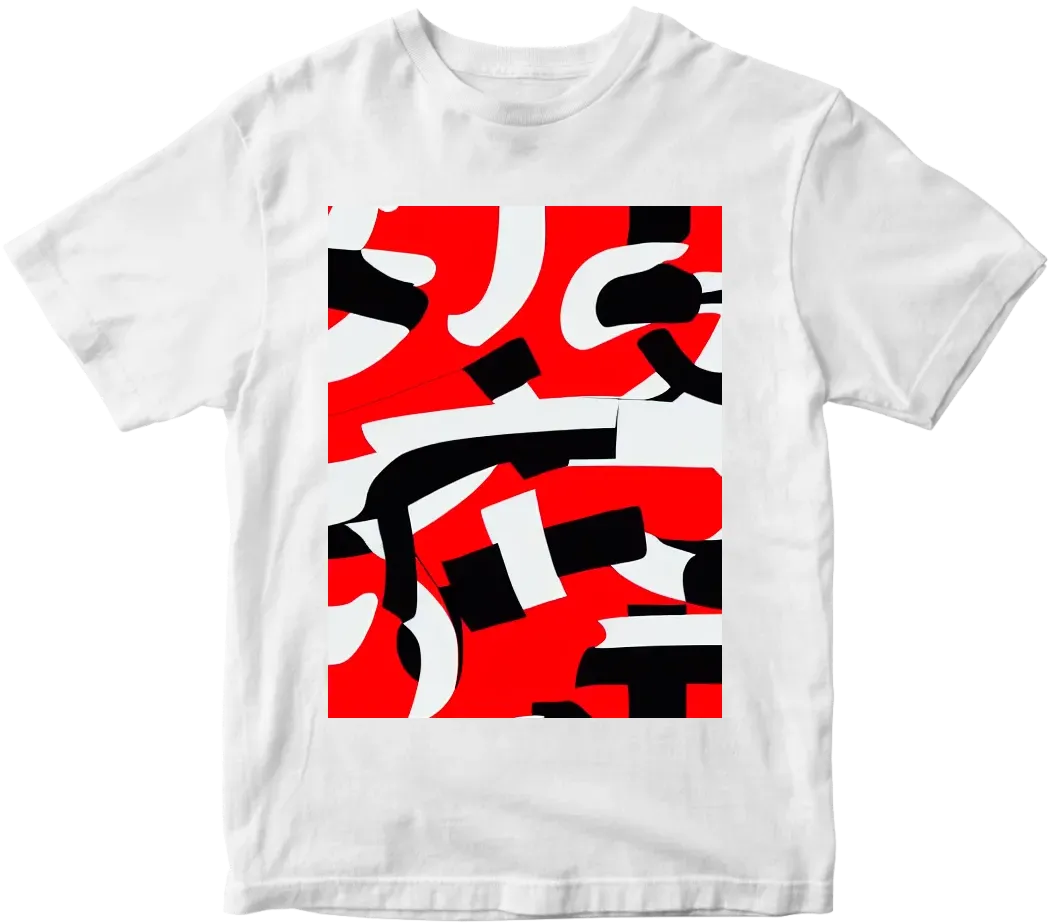 Animated red and white and black japanese letters