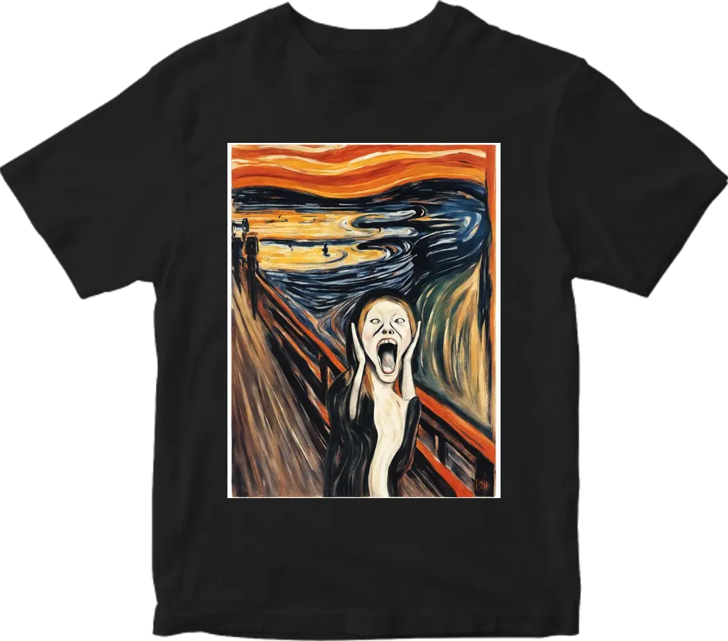 Scream by edvard munch art with cat face