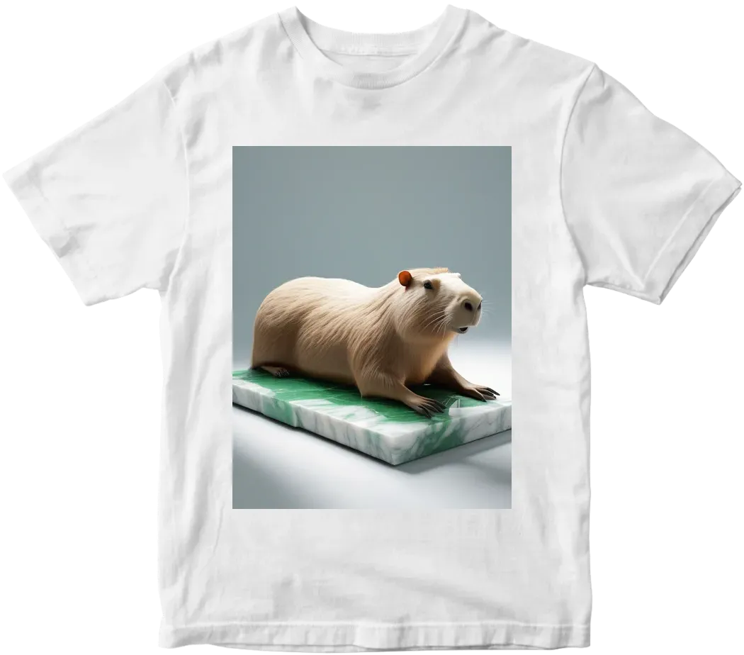 A capybara lying down, cartoon, white background