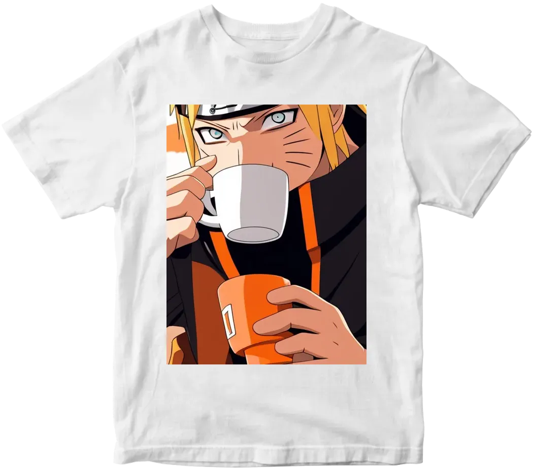 Naruto drinking coffee
