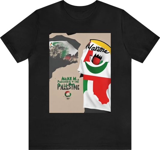 Make me a shirt with the flag of Palestine and a big smiley