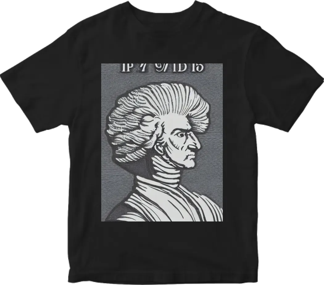 A vector logo of a powdered wig worn by the founding fathers in the year 1776, grayscale color palette, university mascot logo