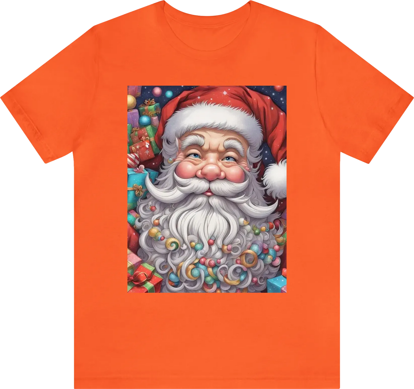 Santa Claus with gift kawaii style