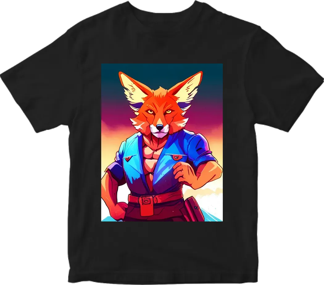 Macho brutal Fox in military garb with the slogan: Semper Fox