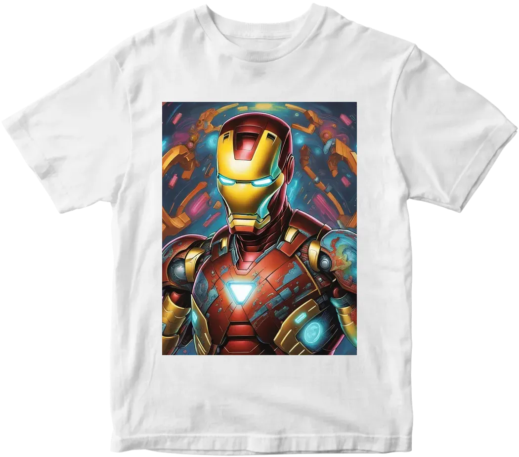 Neon dark iron man suit face tony stark