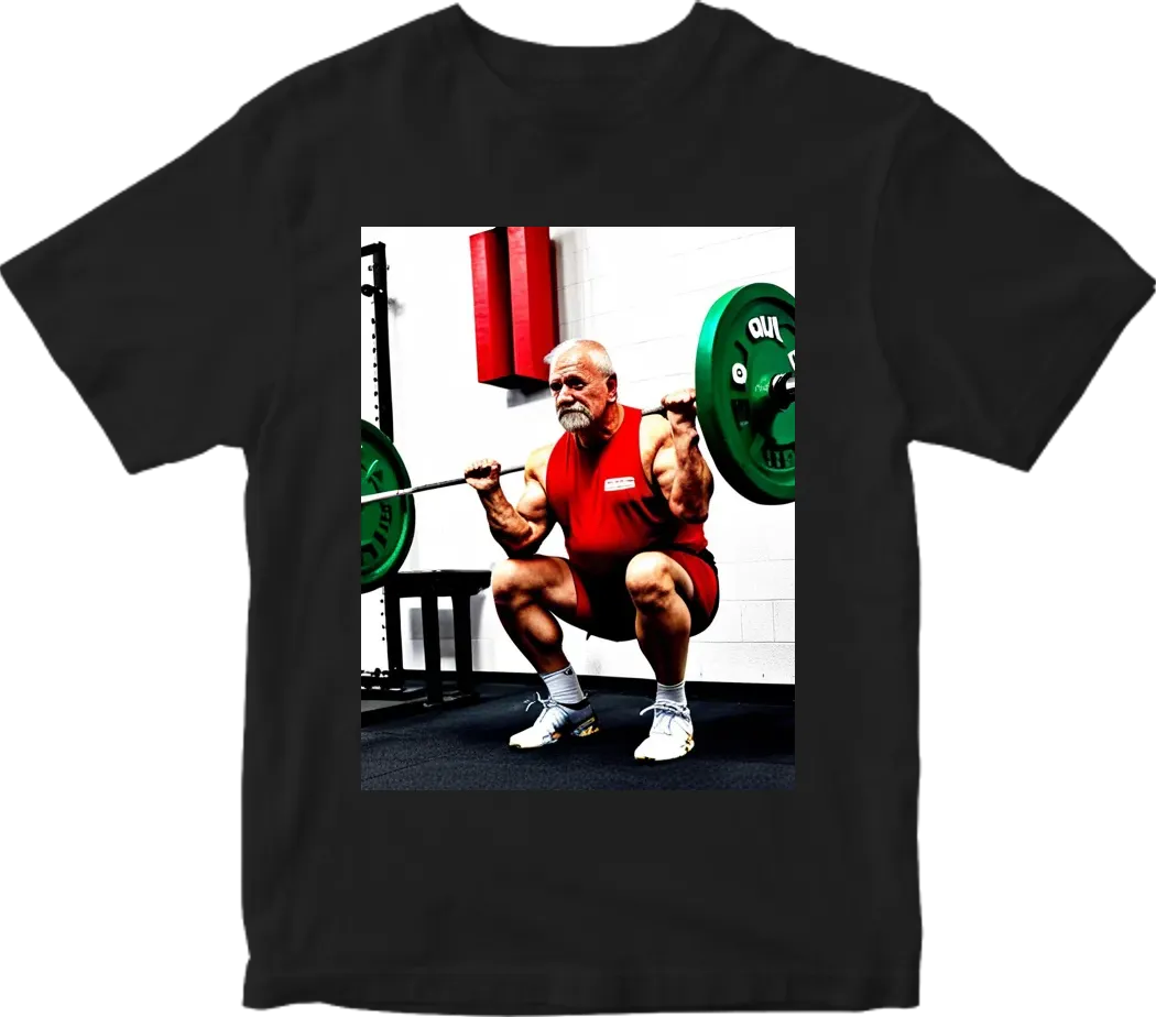 Powerlifter grandfather squat