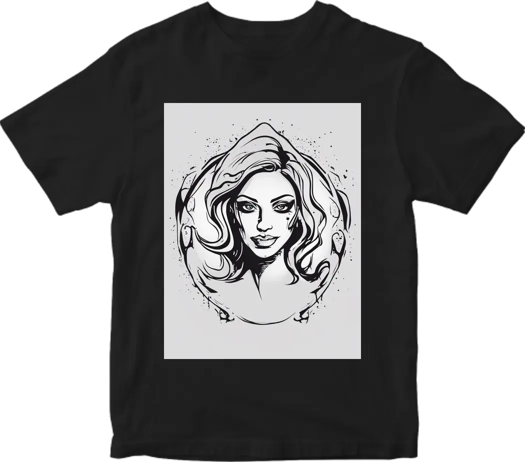 Psycho woman face logo outline – Artificial Printer