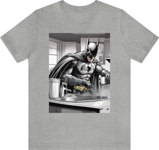 Batman washing dishes