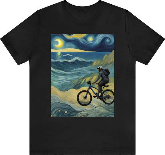 MOUNTAIN BIKE ocean and van gogh starry night