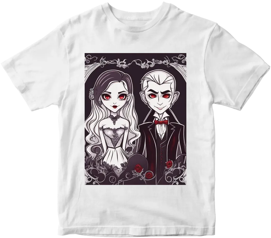 Vampire couple cute cartoon