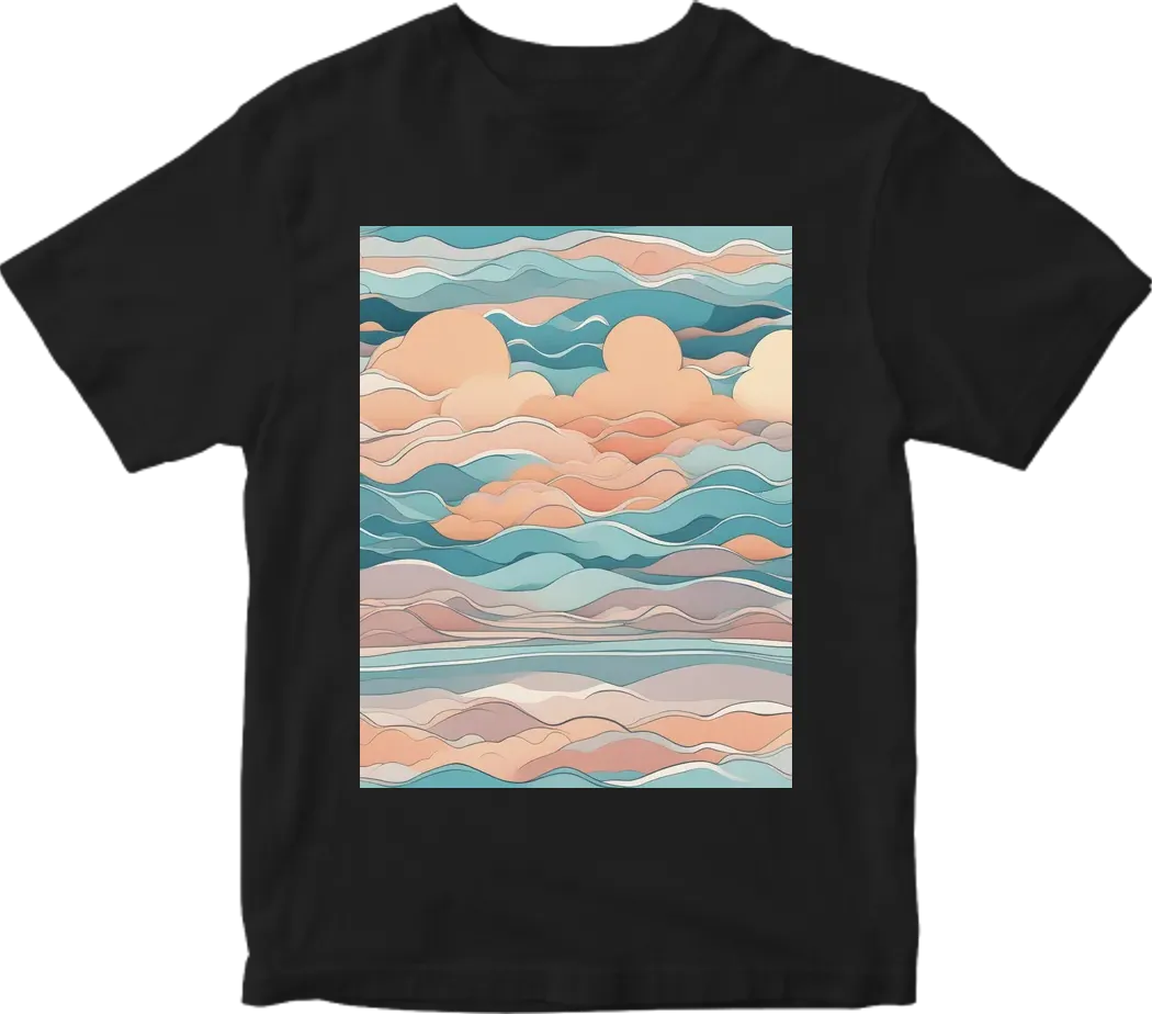Design inspired by a serene sunset over a tranquil ocean, using a calming color palette