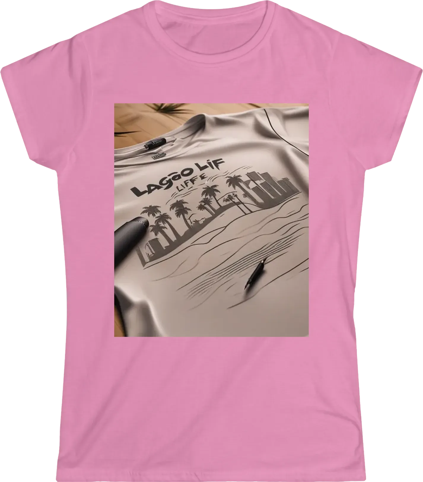 Write on a tshirt "lagos beach life" with no pctures or photos