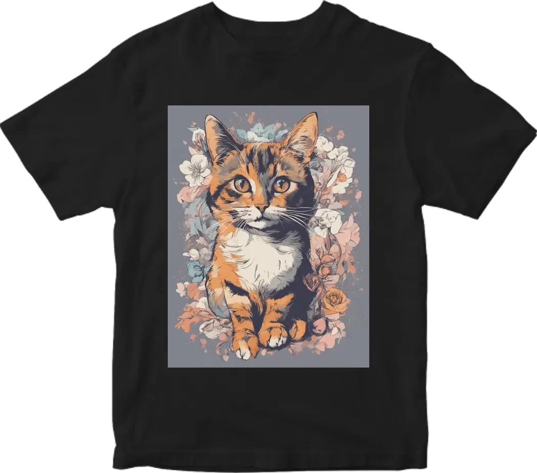 Beatiful tshirt with a cute cat