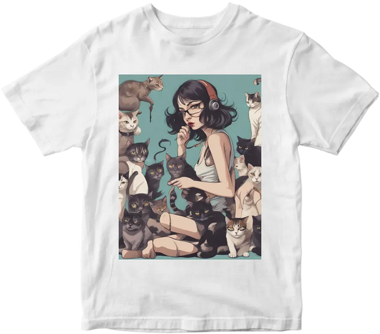 Smoke girl with a cats gang