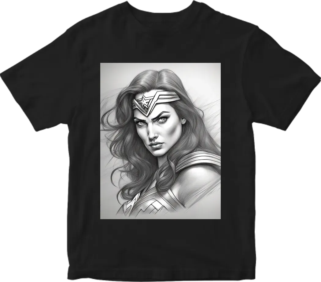 Wonder Woman face pencil sketch