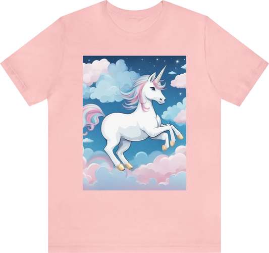 Unicornio con nubes y cielo azul