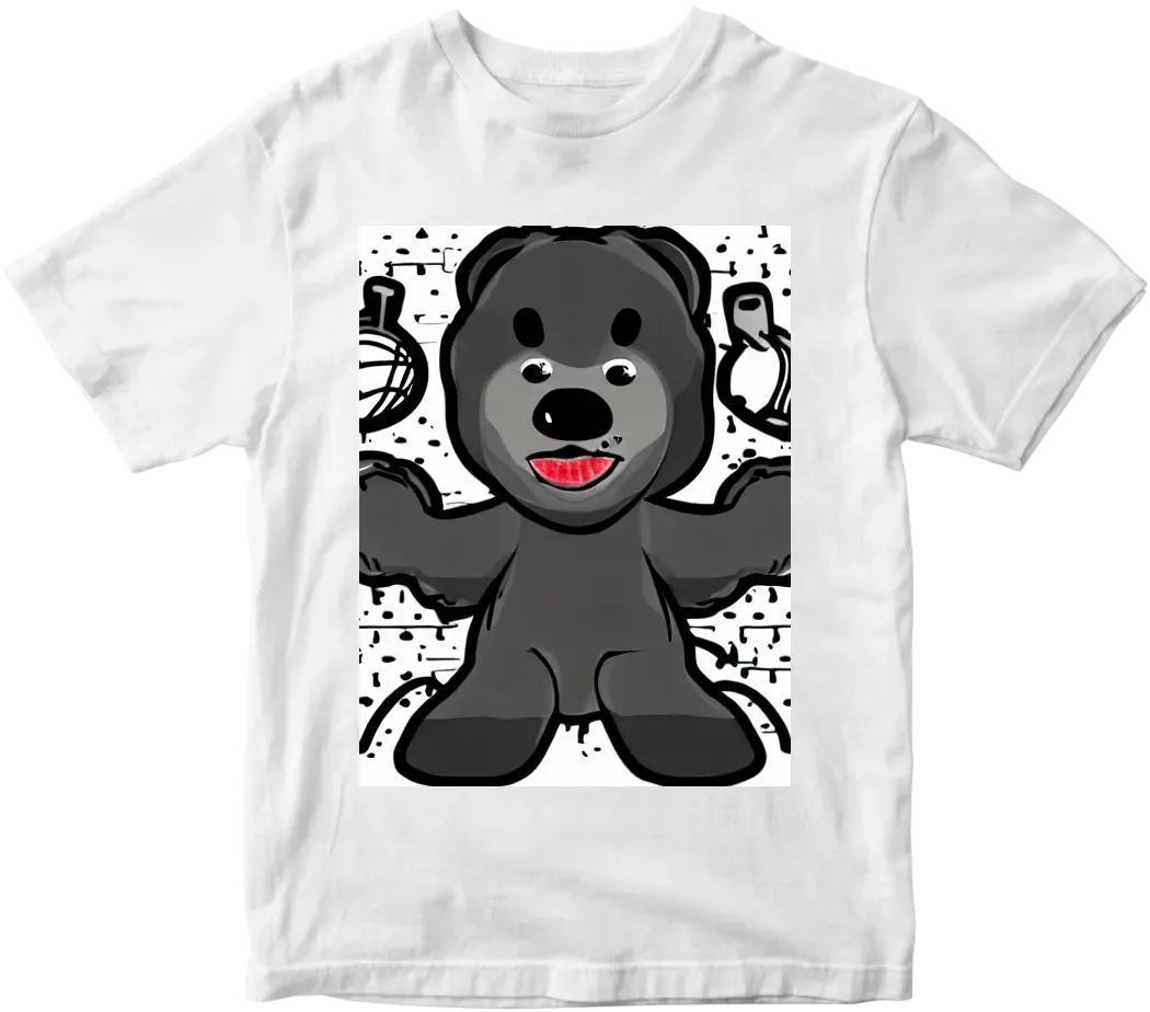 Gangster teddy bear basketball cartoon stitches – Artificial Printer