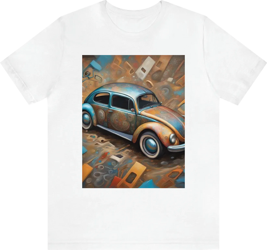 1974 volkswagen beetle abstract with rich colors