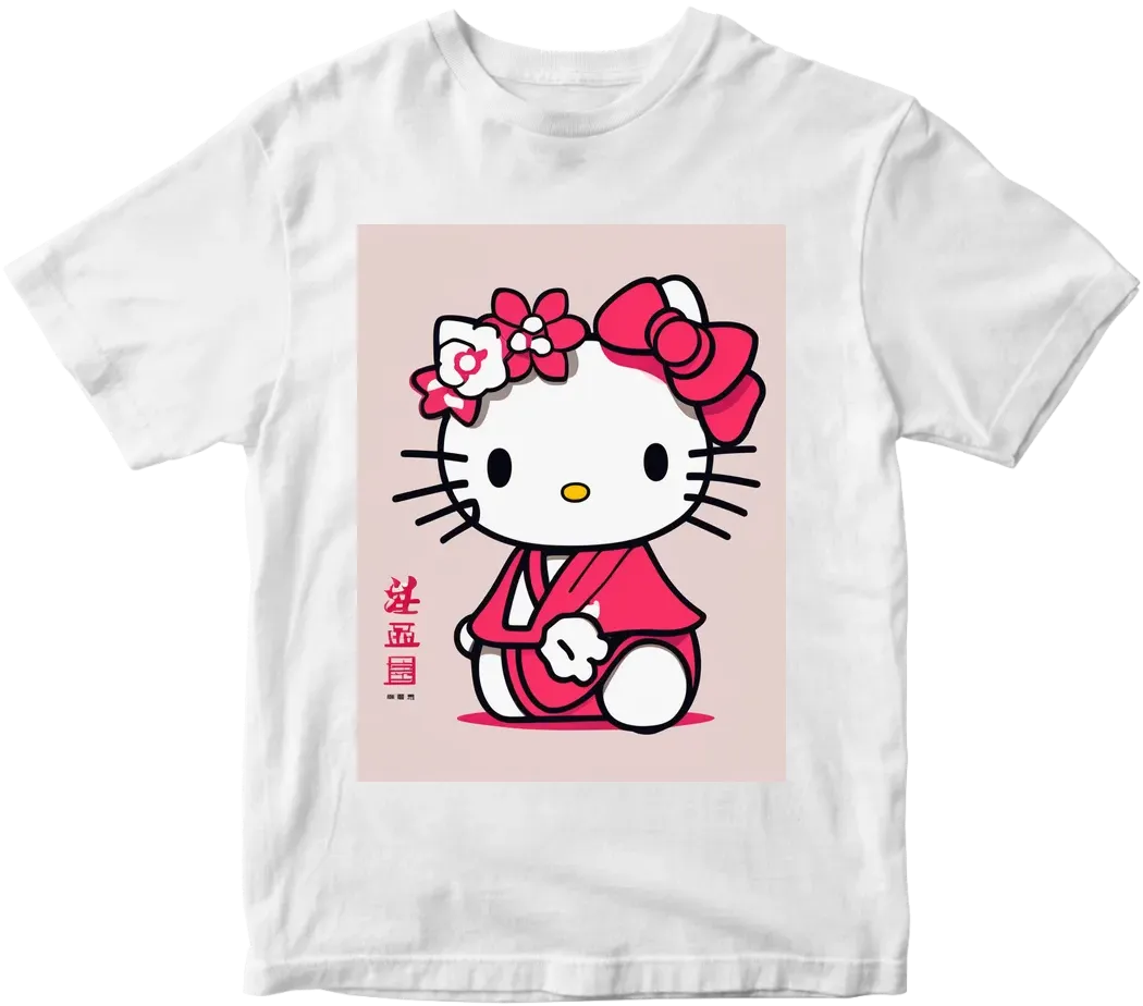 Minimalistic hello kitty in japanese