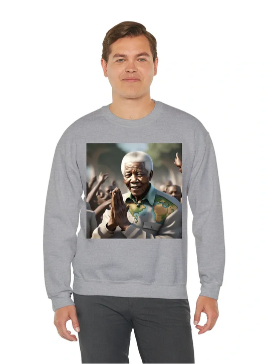 Nelson Mandela healing the world with no background
