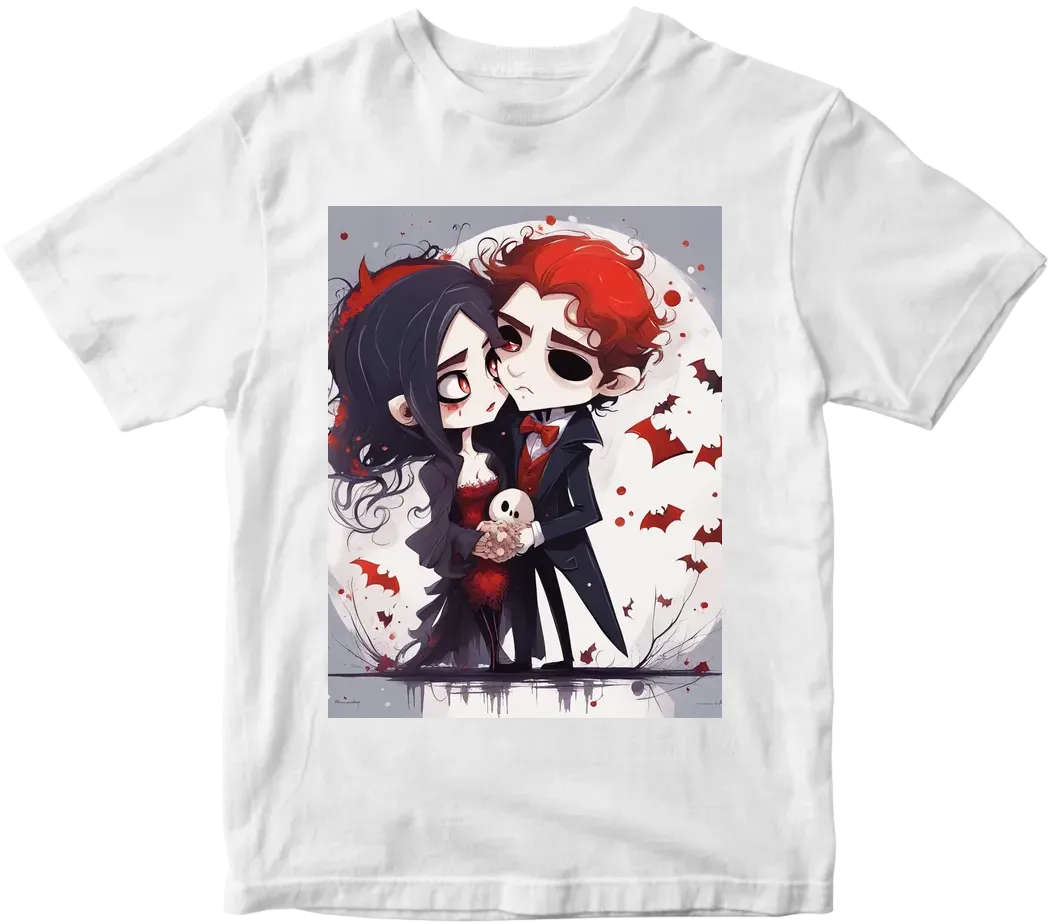 Vampire couple cute cartoon chibi png