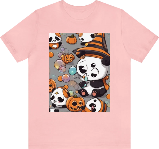 Chibi Halloween panda  blowing bubbles