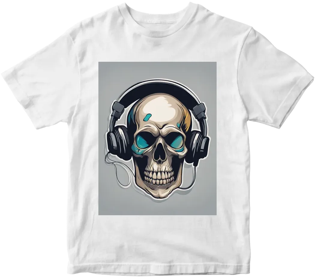 Cool skull with headphones