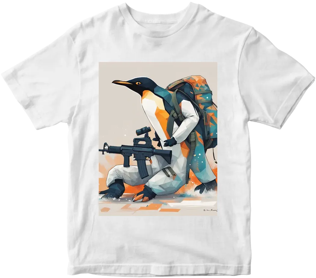 Polygon pinguin with tactical gear and M4