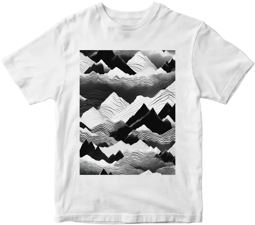 Black and white abstract Mountain Scenery