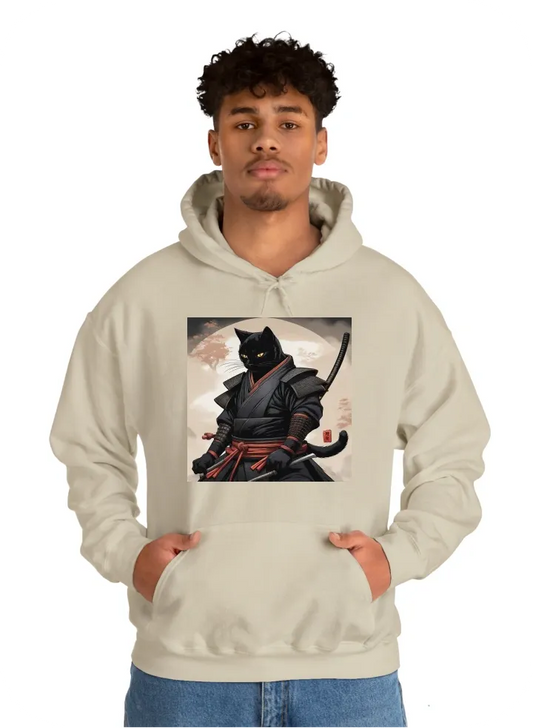 A powerfull black cat that is ninja or samurai of edo epoch