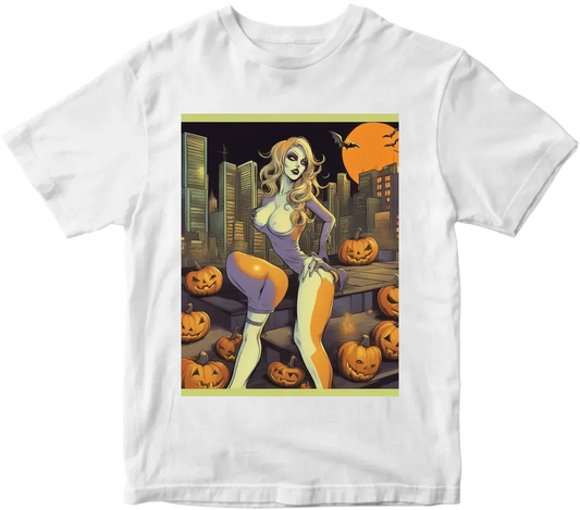 SEXY HOLOWEEN 3 COLOR IMAGE WITH A URBAN HUMOR