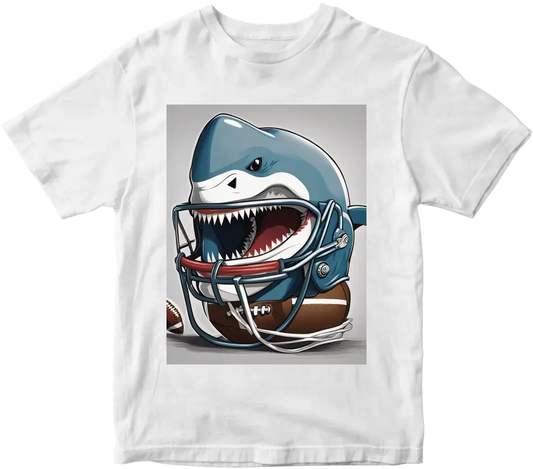 Shark wearing football helmet