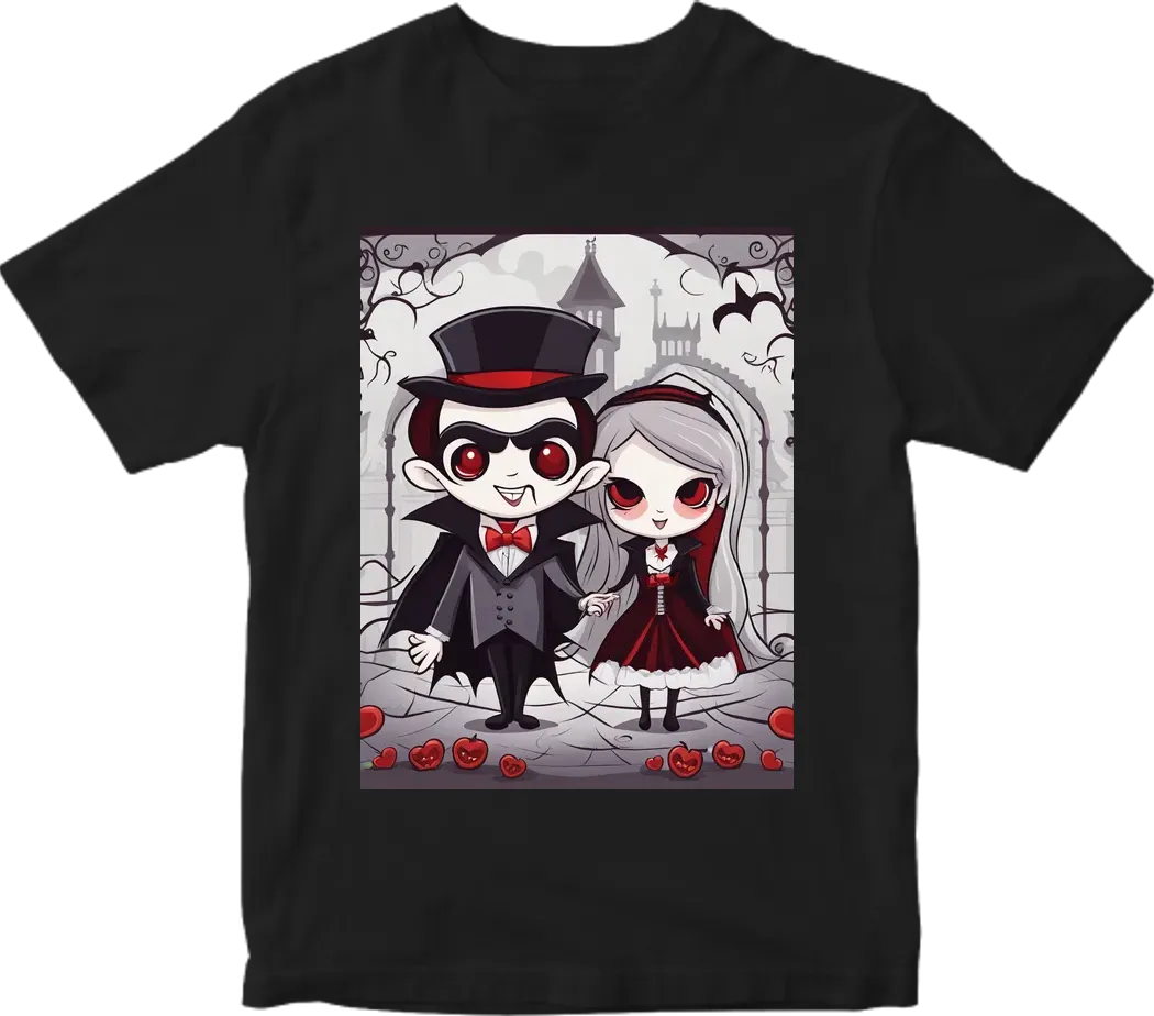 Vampire couple cute cartoon