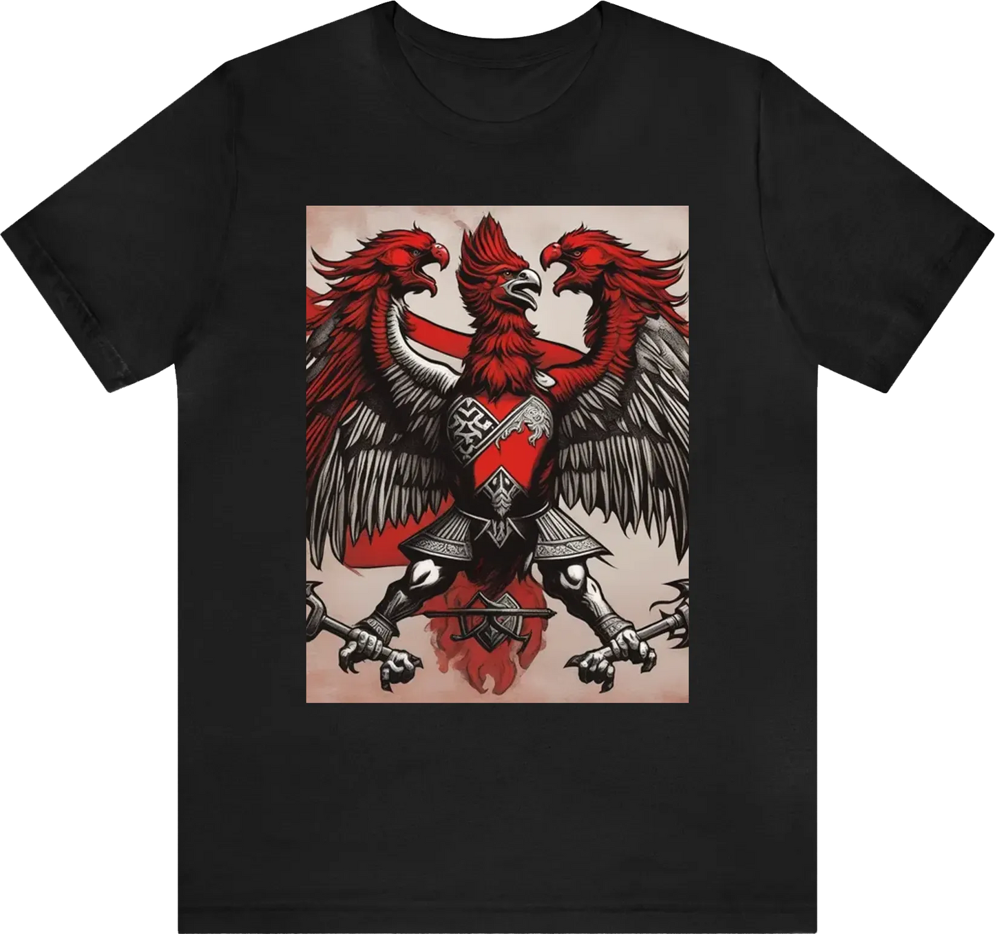 Albanian illyrian warrior red and black two headed eagle