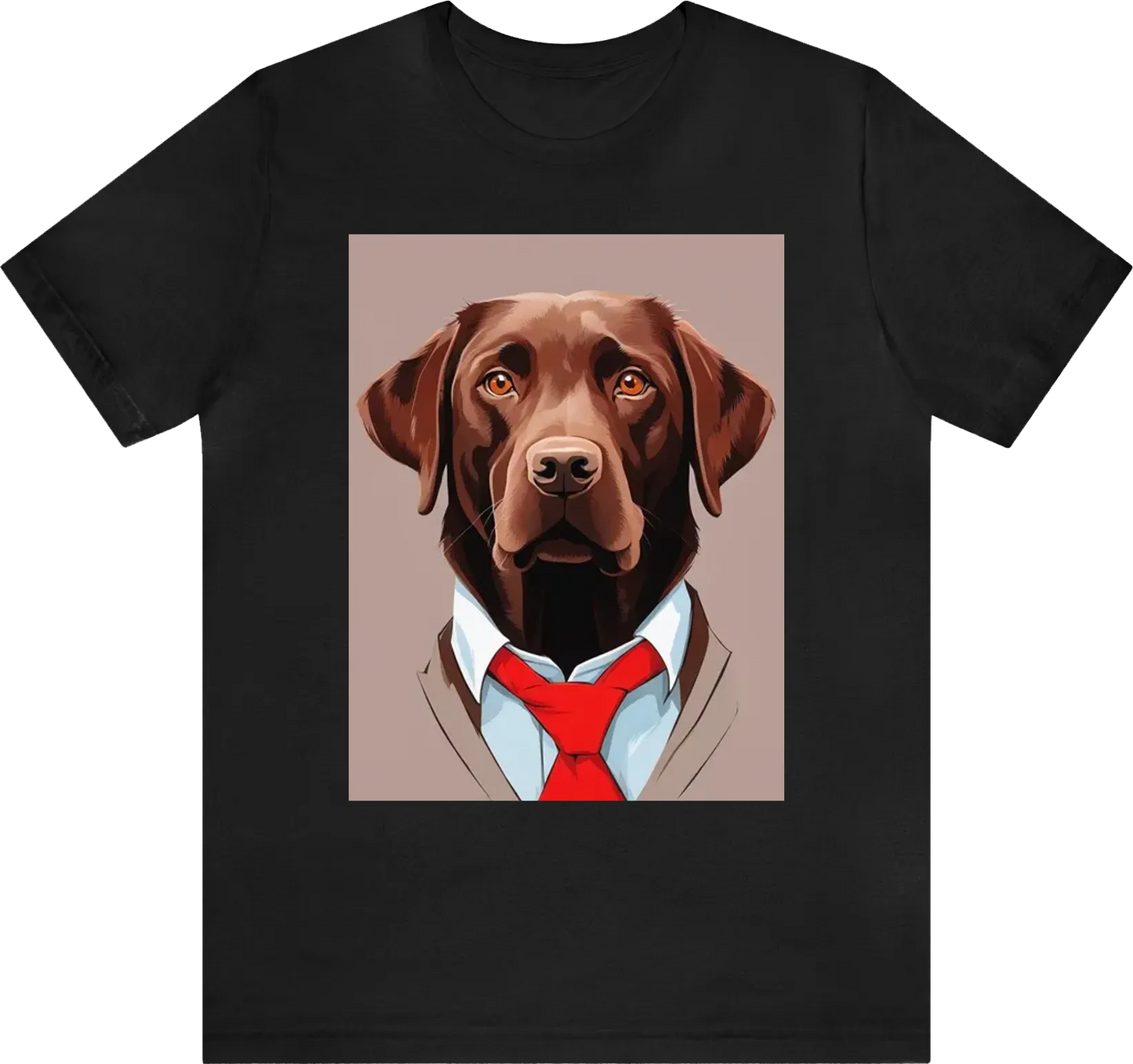 Brown labrador dog with red tie