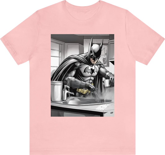 Batman washing dishes